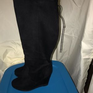 Faux suede platform heels!